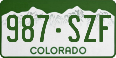 CO license plate 987SZF