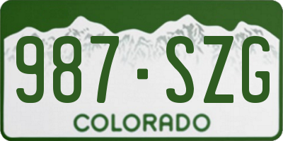 CO license plate 987SZG