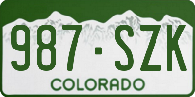 CO license plate 987SZK