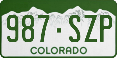 CO license plate 987SZP