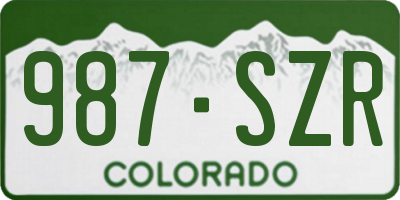 CO license plate 987SZR