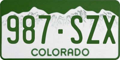 CO license plate 987SZX