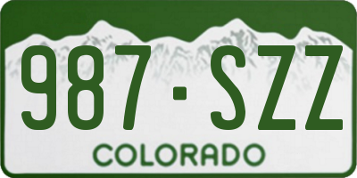 CO license plate 987SZZ