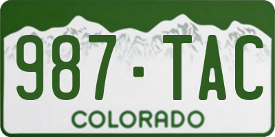 CO license plate 987TAC