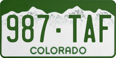 CO license plate 987TAF