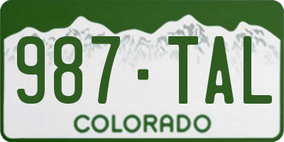 CO license plate 987TAL