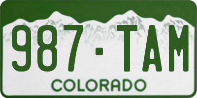 CO license plate 987TAM