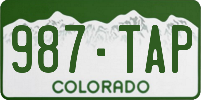 CO license plate 987TAP