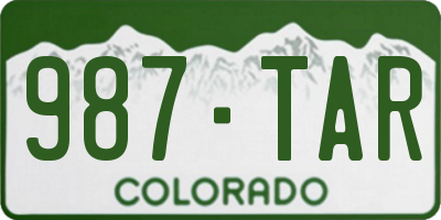 CO license plate 987TAR