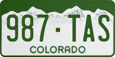 CO license plate 987TAS