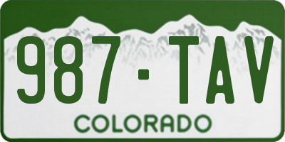 CO license plate 987TAV