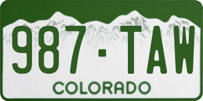 CO license plate 987TAW