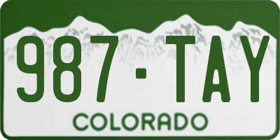 CO license plate 987TAY