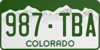 CO license plate 987TBA