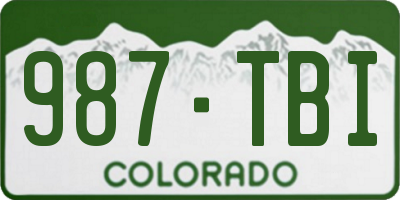 CO license plate 987TBI