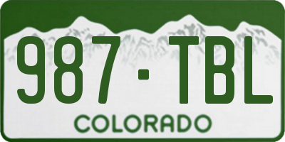 CO license plate 987TBL