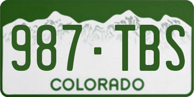 CO license plate 987TBS