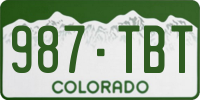CO license plate 987TBT