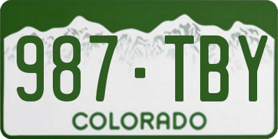 CO license plate 987TBY