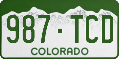 CO license plate 987TCD