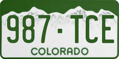 CO license plate 987TCE
