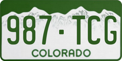 CO license plate 987TCG