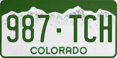 CO license plate 987TCH