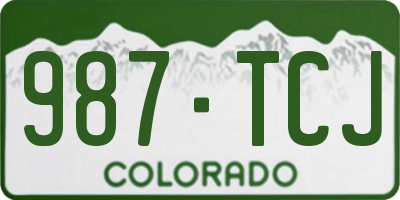 CO license plate 987TCJ