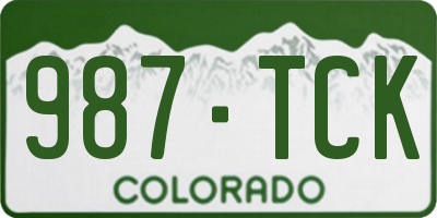 CO license plate 987TCK