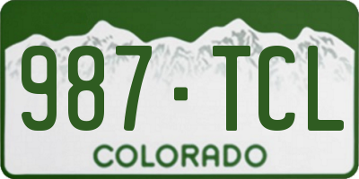 CO license plate 987TCL
