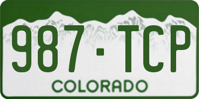 CO license plate 987TCP
