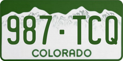 CO license plate 987TCQ