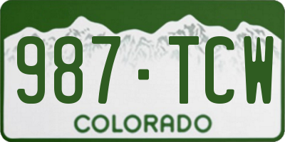 CO license plate 987TCW