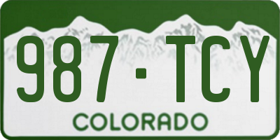 CO license plate 987TCY