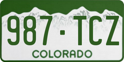 CO license plate 987TCZ