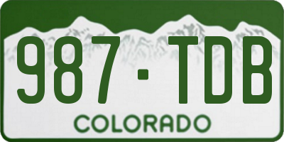 CO license plate 987TDB