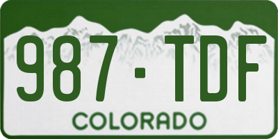 CO license plate 987TDF