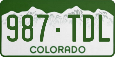 CO license plate 987TDL