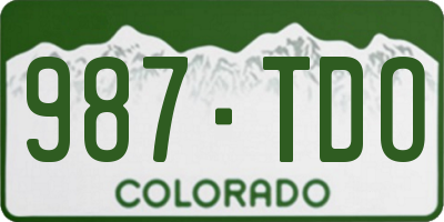 CO license plate 987TDO