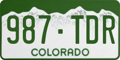 CO license plate 987TDR