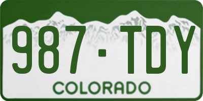 CO license plate 987TDY