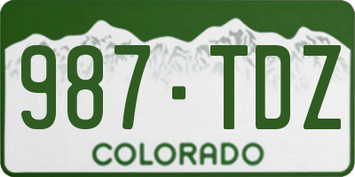 CO license plate 987TDZ