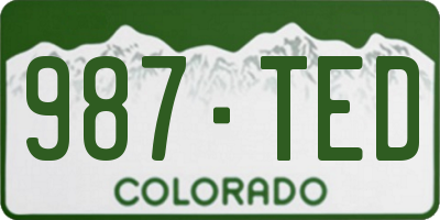 CO license plate 987TED