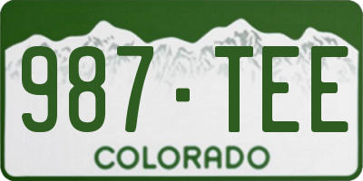 CO license plate 987TEE