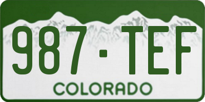 CO license plate 987TEF