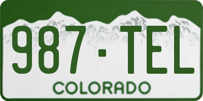 CO license plate 987TEL