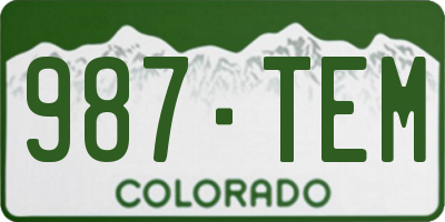 CO license plate 987TEM