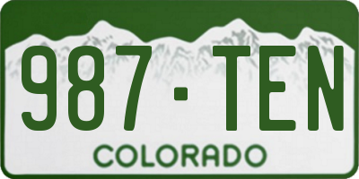 CO license plate 987TEN