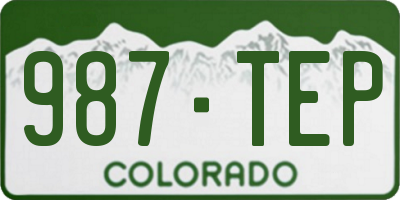 CO license plate 987TEP