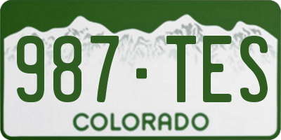CO license plate 987TES